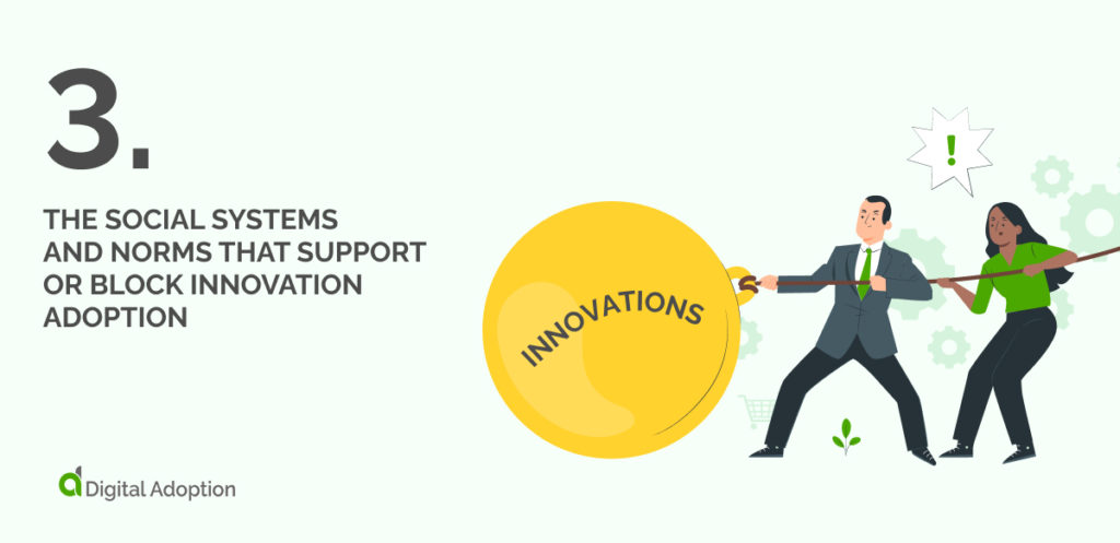 3 The social systems and norms that support or block innovation adoption