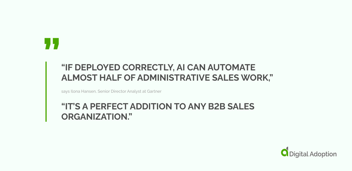If deployed correctly AI can automate almost half of administrative sales work